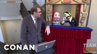 First quotConanquot on TBS Guests Revealed by Puppets Live Coco Cam 102110  CONAN on TBS [upl. by Trumann850]