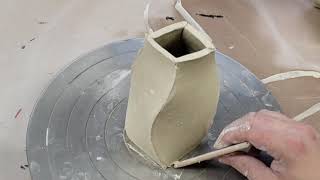 Pottery  Ceramics  Handbuilding 4 Sided Vases With a Twist  Eps 109 [upl. by Aryek]