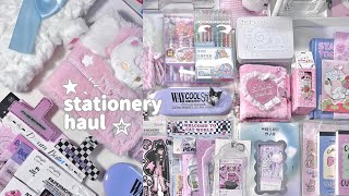 ASMR ♡ kawaii stationery haul aesthetic unboxing 🍥 chill ☾ no bgm  links [upl. by Assirral]