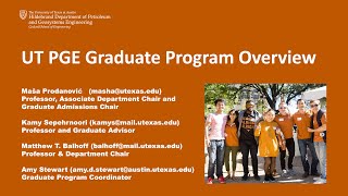 UT PGE Graduate Program Overview  October 2024 [upl. by Laersi]