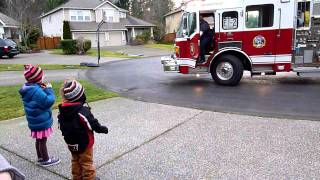 Fire truck surprises Will for 4th Birthday [upl. by Nyleak]