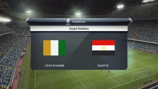 Côte dIvoire  Egypte PES 2013  Match Amical Préparation CAN 2013  CPU Vs CPU [upl. by Afatsuom]