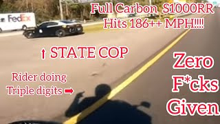 S1000RR passes 2 state troopers an hits 6th gear rev limiter [upl. by Meredith]