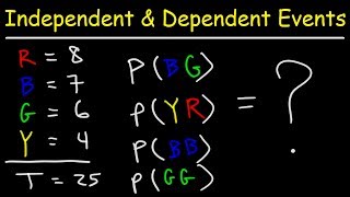 Probability  Independent and Dependent Events [upl. by Dorrie]