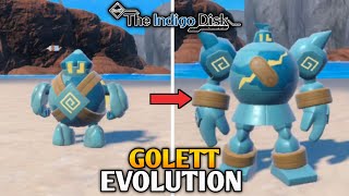 How To Evolve Golett Into Golurk In Pokemon Scarlet amp Violet  The Indigo Disk DLC [upl. by Nixie31]