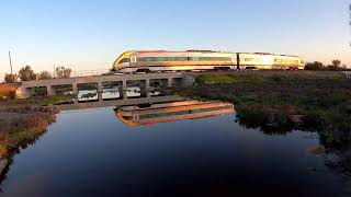 The Prospector heading to Kalgoorlie crosses over the Mortlock River East culverts at MECKERING [upl. by Ree]