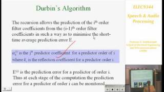 Speech and Audio Processing 3 Linear Predictive Coding LPC  Professor E Ambikairajah [upl. by Mikes961]