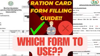 How to fill Ration Card Application FormWhich form to use rationcard telengana congress [upl. by Ellesij]