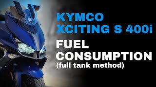 Kymco Xciting S 400i Average fuel consumption [upl. by Karlis]