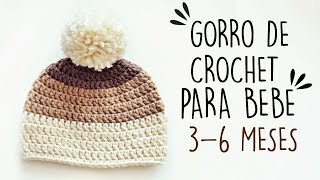 GORRO DE CROCHET PARA BEBE FACIL  3  6 MESES  Daniis Ways ♡ [upl. by Adnoval543]