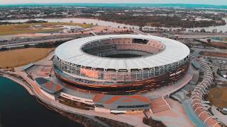 Optus Stadium and Matagarup Bridge at Dusk [upl. by Melesa]