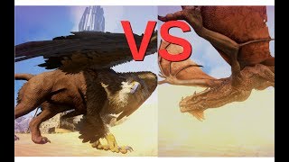 Griffin vs Wyvern tamed  NEW ARK UPDATE  ARK Survival Evolved ragnarok [upl. by Lindley]