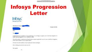 Infosys Senior System Engineer Permanent job role Progression letter Role Change Letter [upl. by Ailito]