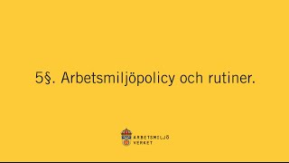 Arbetsmiljöpolicy och rutiner [upl. by Seline]