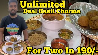 Unlimited Dal Bati Churma In Just 190 Unlimited food in Delhi  Rajasthani Thaliwala [upl. by Donelu732]