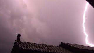 Orage violent 12 et 13 octobre 2014  Foudre très proche 600m  Close lightning strike [upl. by Lledroc]