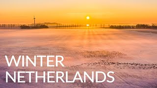 Winter in The Netherlands  Drone Footage [upl. by Tnarb319]