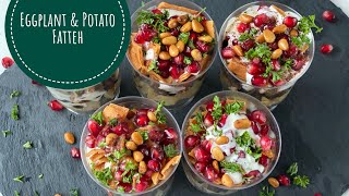 Eggplant amp Potato Fatteh  Easy Salad  Ayshas Tasty Treat [upl. by Niliak]