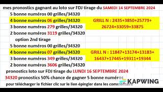 Tirage LOTO® du 16 septembre 2024  comment gagner pronostics  FDJ [upl. by Adai]