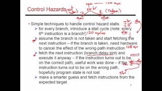 Video 54 Control Hazards CSECE 3810 Computer Organization [upl. by Skipton]