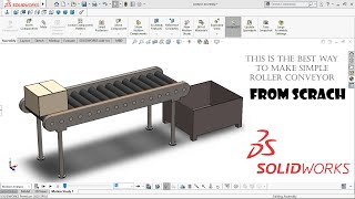 how to make simple roller conveyor in solidworks [upl. by Eirb]