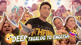 EXTREME DEEP TAGALOG WORDS TO ENGLISH CHALLENGE LAUGHTRIP SAGOT NG MGA BEKS  CHAD KINIS VLOGS [upl. by Gitlow557]