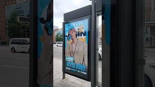 BTS Jimin MUSE bus stop ads outside his apartment bts jimin muse shorts [upl. by Odragde]