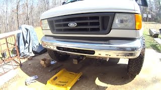 Box Truck Camper 81 Ford E350 Front Hitch Install [upl. by Dilahk]