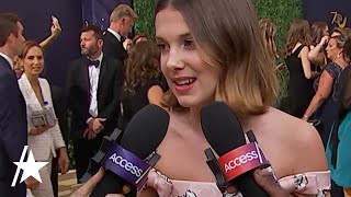 Stranger Things Millie Bobby Brown Says Drake Helps Her With Boys  Access [upl. by Nyra839]