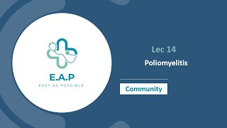 Lec 14  Community  Poliomyelitis  Com 41 [upl. by Tudor]