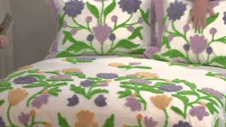 Concordia Floral 100 Cotton Chenille Bedspread w Shams with Mary Beth Roe [upl. by Ahsena]