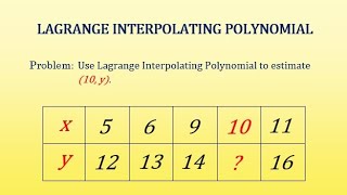 USE LAGRANGE INTERPOLATING POLYNOMIAL TO ESTIMATE 10y  NUMERICAL SOLUTION TAGALOG🇵🇭 [upl. by Toblat]