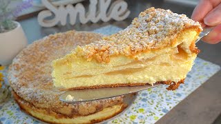 Käsekuchen ohne Boden mit Streusel und Äpfel  neues Rezept Sehr lecker 😋 [upl. by Ibmat380]