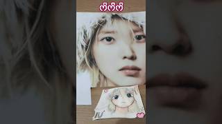 I Drawed IU and Colour it with paint🎨 and Marker ASMR art cute anime iu asmr lovewinsall [upl. by Crandale]