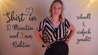 Bluse in 10 Minuten und mit 3 Nähten nähen  DIY mit Annas Nähschule  Rabattaktion 50 [upl. by Lerrud]