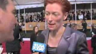 Celeb Watch Tilda Swinton at the SAG Awards [upl. by Epilihp46]