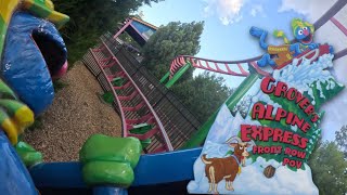 Grover’s Alpine Express Front Row POV  Busch Gardens Summer of Wonder  2024 [upl. by Aneerbas648]