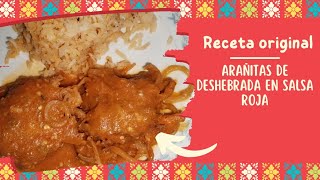 ARAÑITAS DE DESHEBRADA EN SALSA ROJA 👌🏼parati recetascocina gastronomia recetasfaciles [upl. by Eyma353]