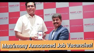 Matrimony Announced Exclusive Job Portal for Frontline amp Entry Level  Press Meet  Matrimony CEO [upl. by Lleira805]