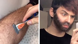 Teenager Uses His Leg Hair To Create A Beard [upl. by Livvy741]