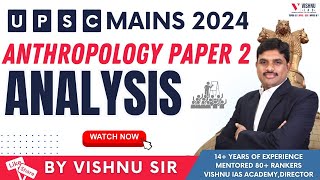 UPSC Mains 2024  Anthropology Paper 2 Analysis by Vishnu Sir  Vishnu IAS Academy [upl. by Opportuna168]