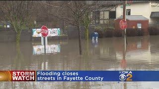 Flooding Forces Road Closures In Uniontown [upl. by Moia]