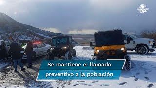 Por tormenta invernal se registran intensas nevadas en varios municipios de Chihuahua [upl. by Binni]