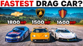 Forza Horizon 5  Pro Stock Camaro VS Lamborghini Diablo GTR VS Koenigsegg Jesko  Top 3 Fastest [upl. by Llerrah]