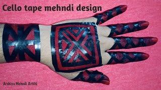 Cello tape mehndi design easycellotapemehndi  beautiful cello tape mehndi design  mehndi design [upl. by Gabie]