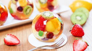 세상에 하나뿐인 과일 젤리 치즈케이크🍓🥝🍋  The only fruit jelly cheesecake in the world  christmas  Cup measure [upl. by Anotal]