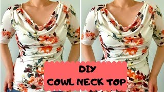 How to make a cowl neck top  Easy method  Beginners [upl. by Aridaj]