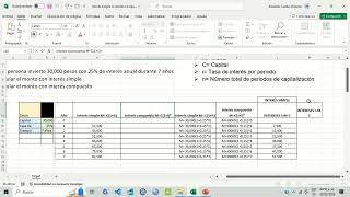 INTERÉS SIMPLE VS INTERÉS COMPUESTO EXCEL [upl. by Thesda]