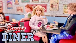 Making a Doll DINER  Miniature Restaurant with Booths Barbie Doll Room [upl. by Nodnal]