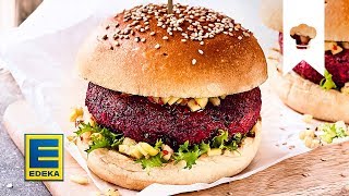 Veggie Burger Rezept  Burger mit RoteBetePatties und GurkenRelish  EDEKA [upl. by Carrick]